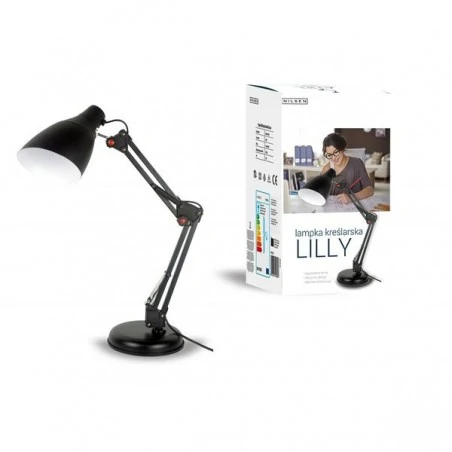 Lampki-biurkowe - czarna lampka biurkowa kreślarska 40w e27 fn018 lilly nilsen 
