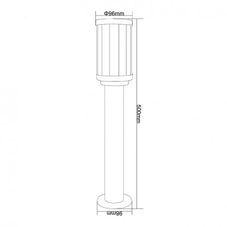Slupki-ogrodowe - lampa do ogrodu czarna e27 słupek 50cm szekla-500 og/0060 rum-lux 