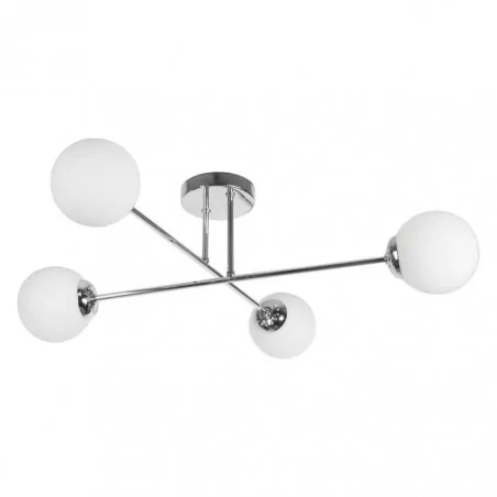 Lampy-sufitowe - nowoczesna lampa sufitowa chromowo-biała e27 4x60w leia 4p ad-ld-6438gge27sm orno 