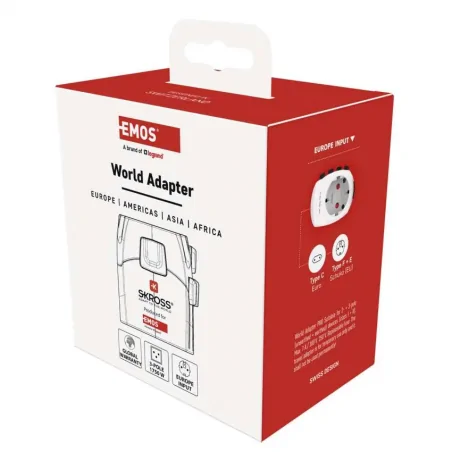 Rozgalezniki - adapter podróżny do ameryki, afryki, azji biały p0056n emos 