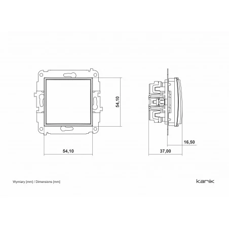 Wylaczniki-schodowe - włącznik schodowy pojedynczy grafitowy mat bez piktogramu icon 28iwp-3.1 karlik 