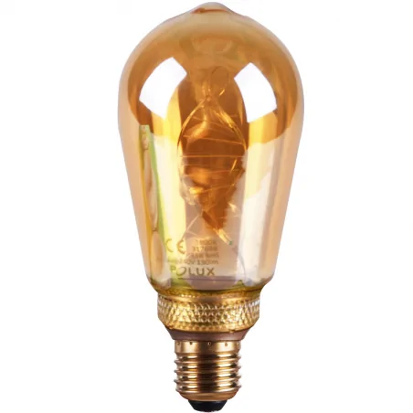 Zarowki-dekoracyjne - 317698 żarówka dekoracyjna led e27 st64 bursztynowa 3.5w 1800k 130 lmdecovintage amber pillar polux 
