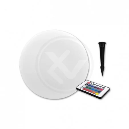Lampy-kule-ogrodowe - lampa solarna led kula ogrodowa 30cm z pilotem z kolorowym światłem rgb 6689 lvt 