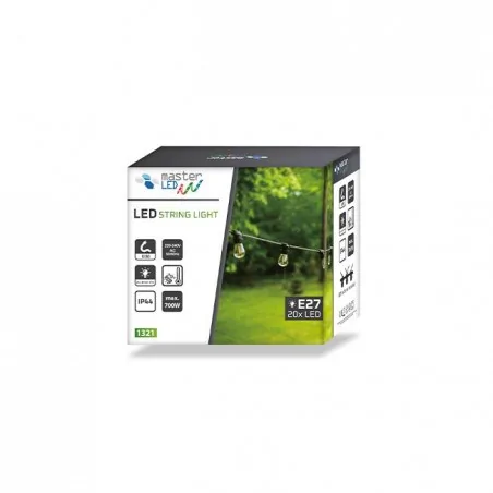 Ozdobne-oswietlenie-do-ogrodu - czarna girlanda do ogrodu led 10m 20xe27 ip44 1321 lvt 