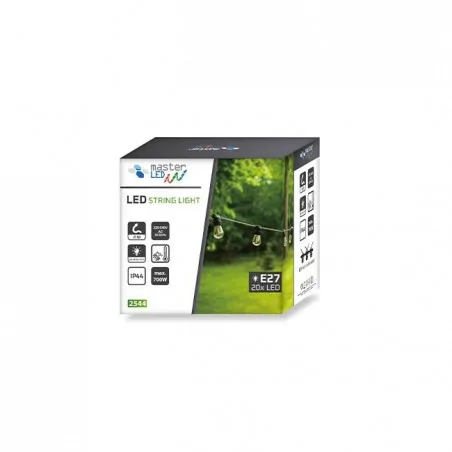 Ozdobne-oswietlenie-do-ogrodu - czarna girlanda do ogrodu led 20m 20xe27 ip44 2544 lvt 