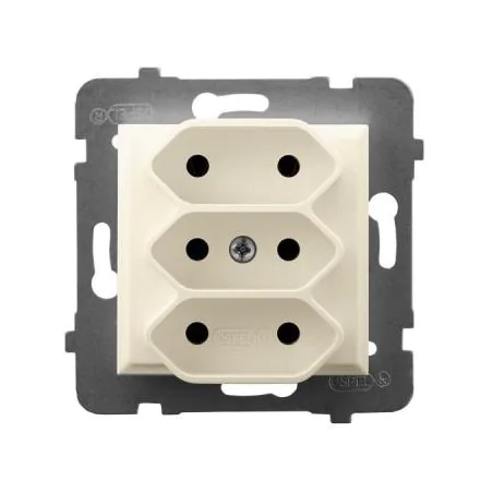 Gniazda-potrojne-podtynkowe - gniazdo potrójne podtynkowe euro ecru gp-3u/m/27 aria ospel 