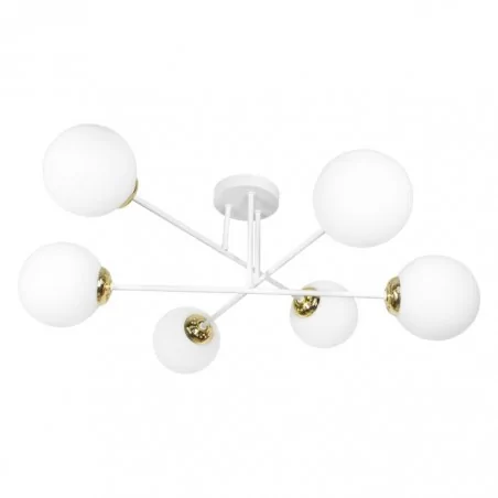 Lampy-sufitowe - oświetlenie sufitowe 6 białych kul e27 60w leia 6p ad-ld-6439w-ce27sm orno 