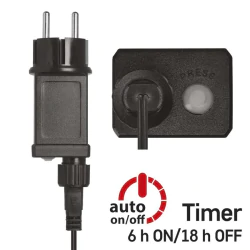 Dekoracje-swiateczne-led - drucik świecący łezki 75xled nano 7,5m zimna biel zielony przewód ip44 timer d3ac04 emos 