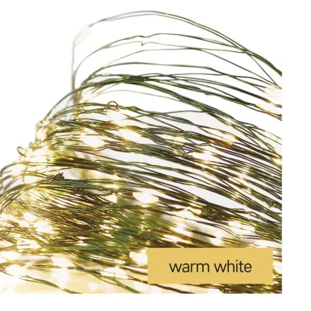 Dekoracje-swiateczne-led - łańcuch świecący drucik nano 75 led łezki 7,5m ciepła biel zielony przewód ip44 timer d3aw04 emos 