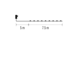 Dekoracje-swiateczne-led - łańcuch świecący drucik nano 75 led łezki 7,5m ciepła biel zielony przewód ip44 timer d3aw04 emos 