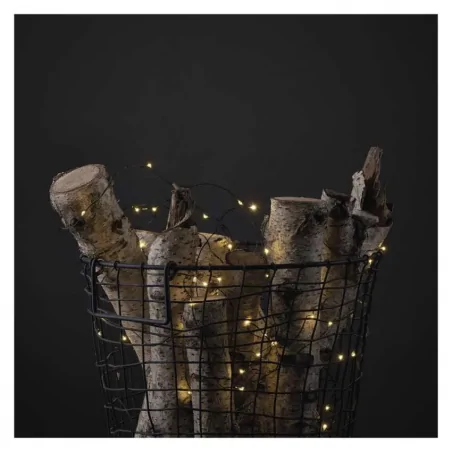 Dekoracje-swiateczne-led - drucik świetlny nano łezki 150xled 15m ciepła biel zielony przewód ip44 timer d3aw05 emos 