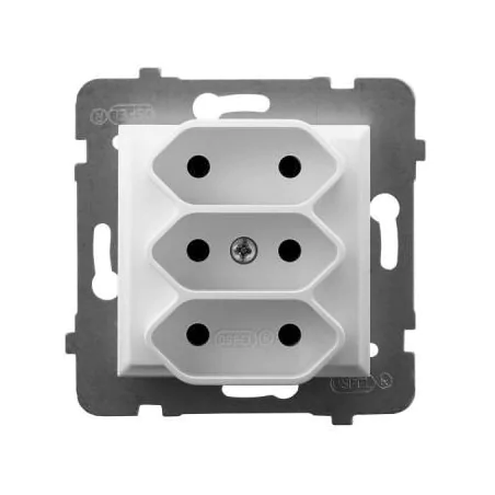 Gniazda-potrojne-podtynkowe - gniazdo potrójne podtynkowe euro białe bez uziemienia gp-3u/m/00 aria ospel 