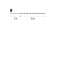Dekoracje-swiateczne-led - drucik świetlny nano łezki 150xled 15m ciepła biel zielony przewód ip44 timer d3aw05 emos 