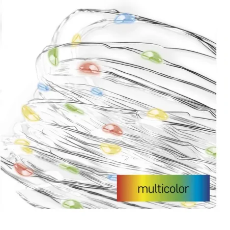 Dekoracje-swiateczne-led - drucik świetlny 20xled nano łezki 1,9m 2x aa multikolor ip20 timer d3am04 emos 