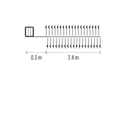 Dekoracje-swiateczne-led - światełka jeżyk nano łezki 100xled 2,4m 3xaa zimna biel ip20 timer d3fc01 emos 