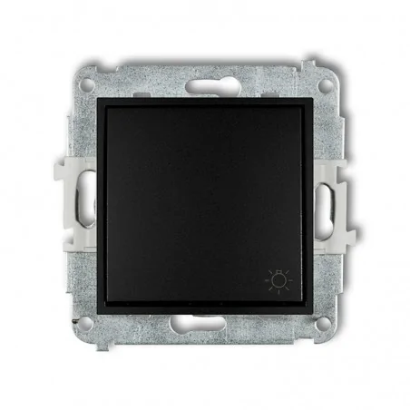 Wlaczniki-i-przyciski-dzwonkowe - przycisk zwierny z piktogramem żarówki czarny mat icon 12iwp-5 karlik 