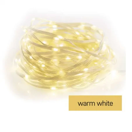 Dekoracje-swiateczne-led - świecący drucik 120xled drop łezki 12m ciepła biel ip44 timer d3aw15 emos 