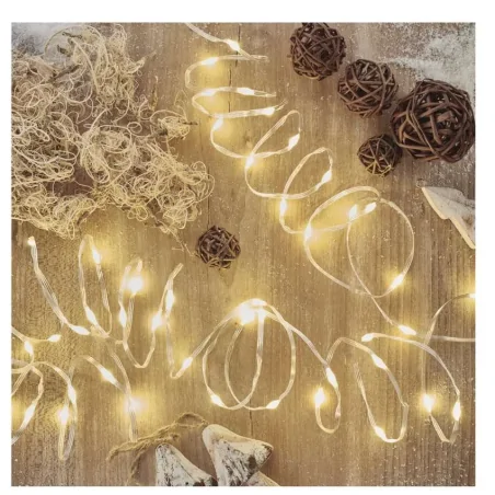 Dekoracje-swiateczne-led - świecący drucik 120xled drop łezki 12m ciepła biel ip44 timer d3aw15 emos 