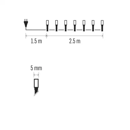 Oswietlenie-przemyslowe- - lampki choinkowe classic 50 led 2,5m ciepła biel zielony przewód ip20 d4gw01 emos 