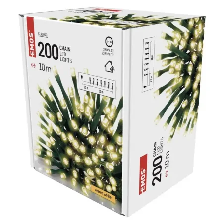 Oswietlenie-choinkowe - światełka na choinkę classic 200xled 10m ciepła biel zielony przewód ip20 d4gw03 emos 