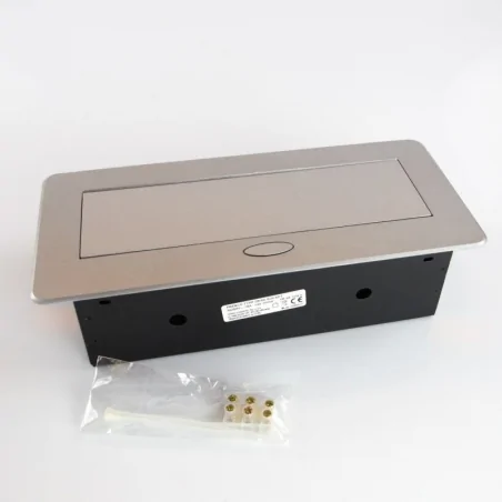 Listwy-zasilajace - gniazdo blatowe w srebrnej metalowej obudowie 3 gniazda 230v ac 2500w or-ae-1336/g orno 