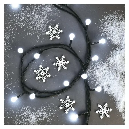 Oswietlenie-choinkowe - światełka na choinkę białe kuleczki lampki choinkowe zimne 100 led 5m zielony przewód ip20 d5gc02 emos 