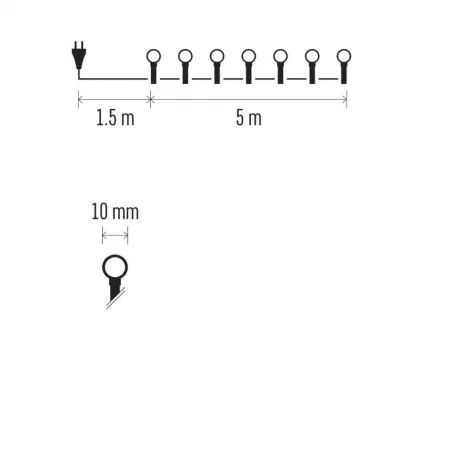 Oswietlenie-choinkowe - światełka na choinkę kulki 100 led cherry 5m zimna biel zielony przewód ip20 d5gc02 emos 