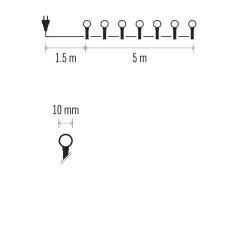 Oswietlenie-choinkowe - multikolorowe lampki choinkowe 100 led cherry 5m zielony przewód ip20 d5gm02 emos 