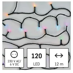 Oswietlenie-choinkowe - lampki choinkowe na wi-fi gosmart 120led 12m rgb czarny przewód 64 programów ip44 d4zr02 emos 