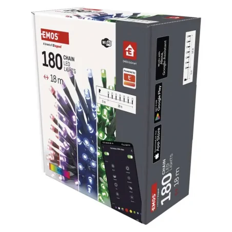 Oswietlenie-choinkowe - światełka na choinkę na wi-fi gosmart 180led 18m rgb 64 programów ip44 d4zr03 emos 