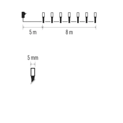 Oswietlenie-choinkowe - lampki choinkowe classic 80 led 8m ciepła + zimna biel ip44 timer d4an04 emos 