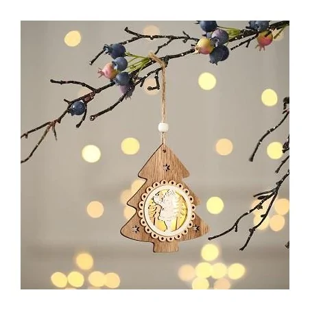 Dekoracje-swiateczne-led - drewniana świąteczna zawieszka led 2700k	0856 lvt 