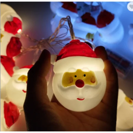 Oswietlenie-choinkowe - świąteczny łańcuch mikołaje led 1,6m 2700k 0699 lvt 