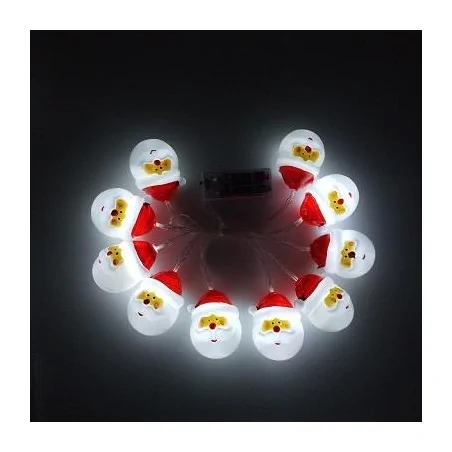 Oswietlenie-choinkowe - świąteczny łańcuch mikołaje led 1,6m 6500k 0829 lvt 