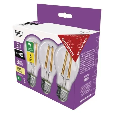 Gwint-trzonek-e27 - zf5147.3 super oszczędna żarówka led filament 3pak a60 e27 3,8w 2700k nowa klasa a emos 