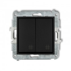 Wylaczniki-krzyzowe - włącznik krzyżowy podwójny czarny mat z piktogramem icon 12iwp-66 karlik