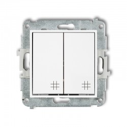 Wylaczniki-krzyzowe - włącznik krzyżowy podwójny biały mat z piktogramem icon 25iwp-66 karlik