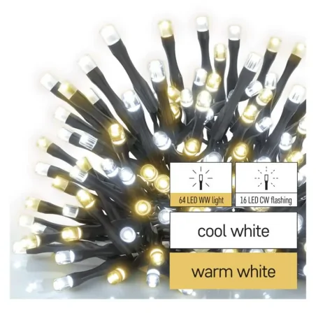 Oswietlenie-przemyslowe- - lampki choinkowe classic 80 led 8m ciepła biel + zimna biel miga ip44 timer d4an01 emos 