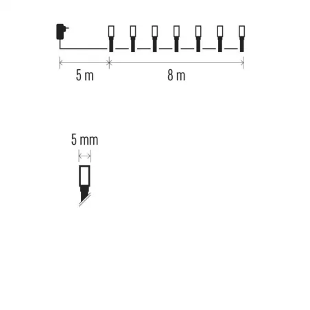 Oswietlenie-przemyslowe- - lampki choinkowe classic 80 led 8m ciepła biel + zimna biel miga ip44 timer d4an01 emos 