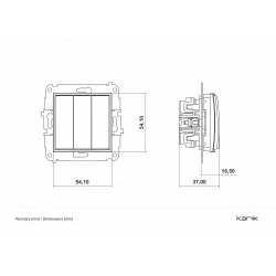 Wylaczniki-potrojne - włącznik potrójny szary mat icon 27iwp-7 karlik 