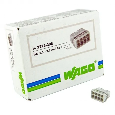 Szybkozlaczki - szybkozłączka do puszki instalacyjnej 8x0,5-2,5mm 2273-208 wago (op.-50szt.) 