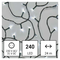 Oswietlenie-choinkowe - światełka bożonarodzeniowe 240 led 24m zimna biel 8 programów ip44 d4ac10 emos 