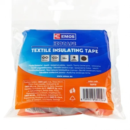 Tasmy-izolacyjne - taśma izolacyjna tekstylna 19mm / 10m czarna f6910 emos - 2002191020 