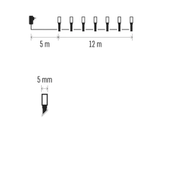 Oswietlenie-choinkowe - multikolorowe światełka choinkowe 120led 12m 8 programów ip44 d4am08 emos 