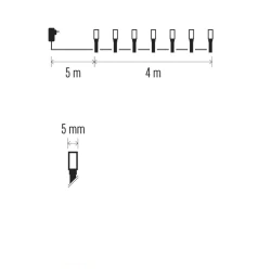 Oswietlenie-choinkowe - światełka na choinkę 4 metry classic 40 led zimna biel ip44 timer d4ac01 emos 