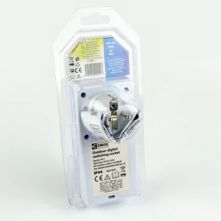 Programatory-czasowe - cyfrowy programator czasowy ip44 zewnętrzny emos - 1907110030 