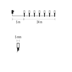 Oswietlenie-choinkowe - lampki choinkowe classic 240 led 24m zimna biel ip44 timer d4ac05 emos 