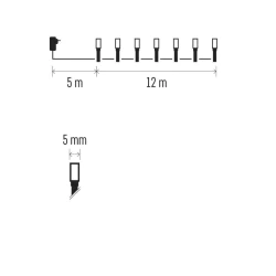 Oswietlenie-choinkowe - światełka na choinkę classic 120 led 12m ciepła biel ip44 timer d4aw03 emos 