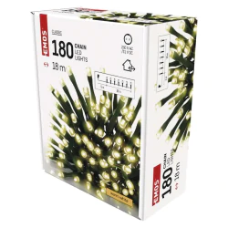 Oswietlenie-choinkowe - lampki choinkowe classic 180 led 18m ciepła biel ip44 timer d4aw04 emos 
