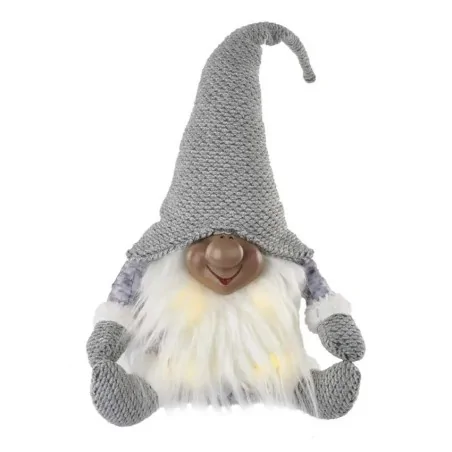 Dekoracje-swiateczne-led - dcfw01 szary krasnoludek led skrzat świąteczny ze świecącą brodą 3xaa emos 